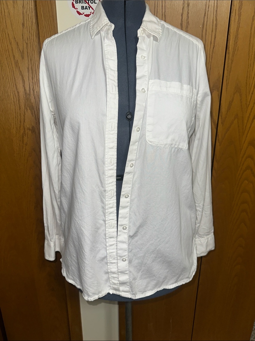 Express White Button-Down Women's Shirt